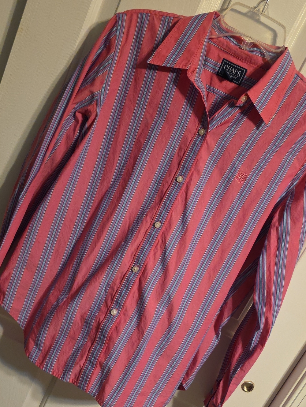 Chaps Pink Striped Button-Down Shirt